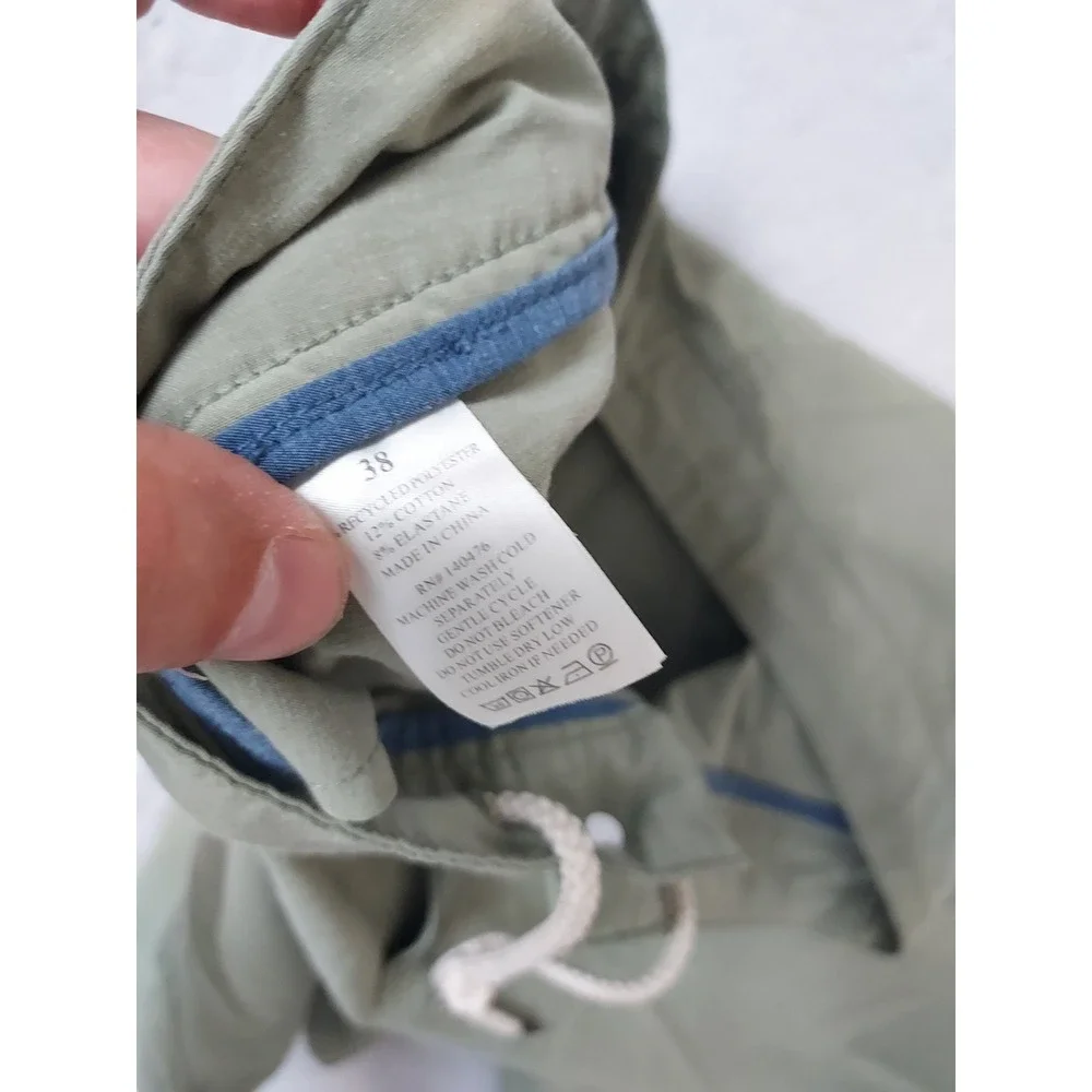 Faherty All Day Shorts Mens 38 Hybrid Drawstring Sage Green Outdoor Pockets